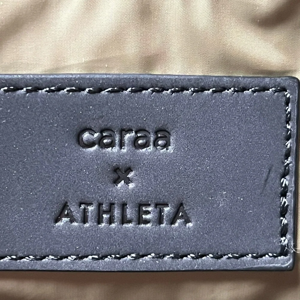 Caraa‎ x Athleta Black Neoprene Leather Trim Backpack Commuter Gym Bag Large